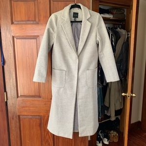 Asos New Look Tailored Maxi Coat Light Gray Size 0